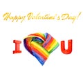 Watercolor Valentine Ã¢â¬â¢s Day gay card with heart isolated